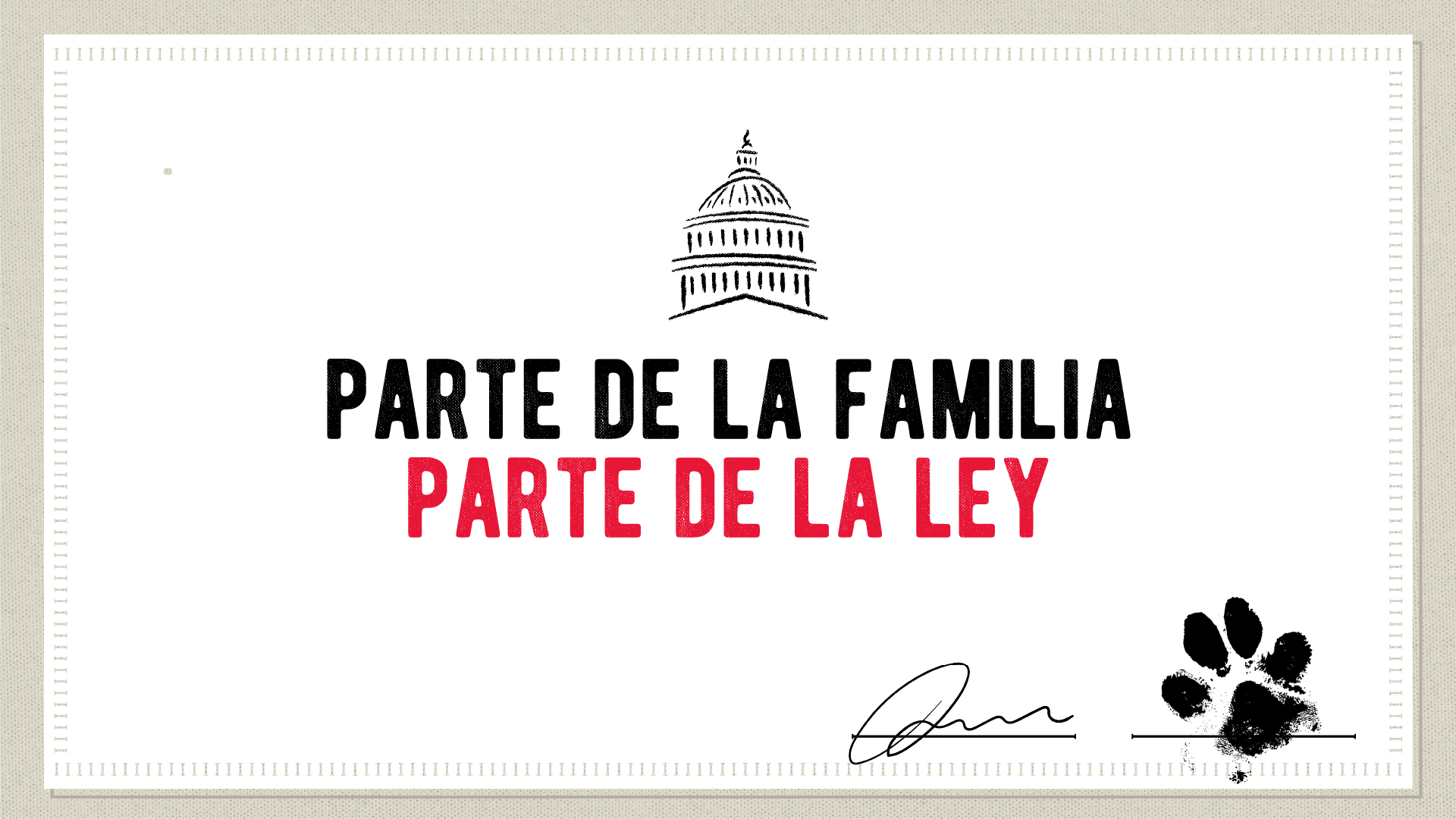 Parte de la familia. Parte de la ley